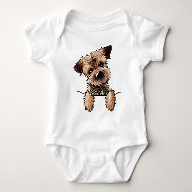 KiniArt Border Terrier Baby Strampler (Vorderseite)