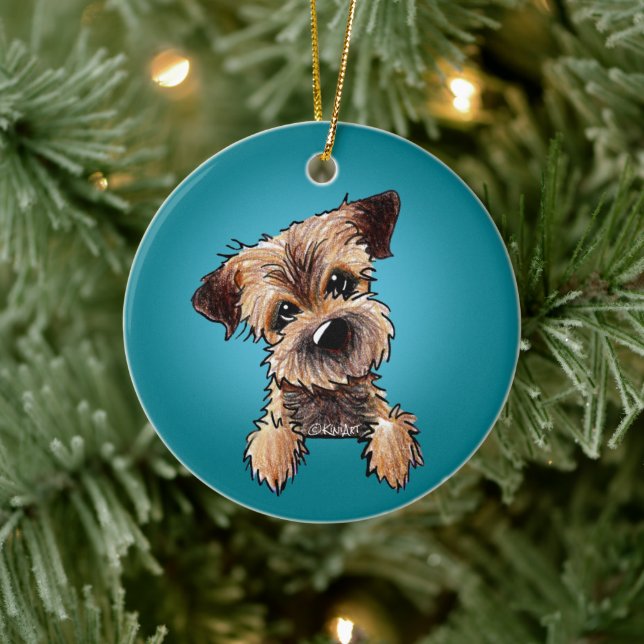KiniArt Border Terrier Keramik Keramik Ornament (Baum)