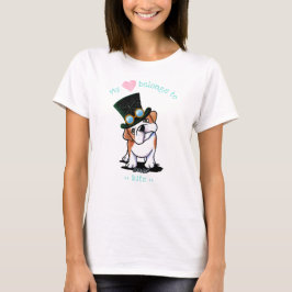 KiniArt Bulldog, mein Herz, T-Shirt
