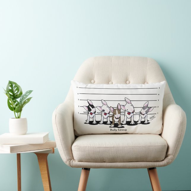 KiniArt Bully Lineup Bull Terrier Lumbar Pillow Lendenkissen (Stuhl )