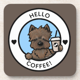 KiniArt Cairn Coffee Lover Hard plastic Untersetze Getränkeuntersetzer