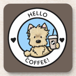 KiniArt Cairn Coffee Lover Hard plastic Untersetze Getränkeuntersetzer