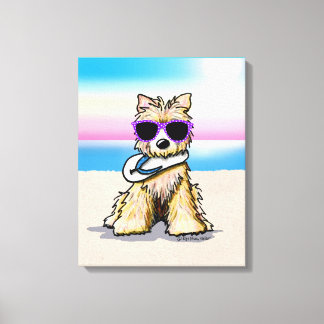 KiniArt Cairn Terrier Dog Beach Leinwanddruck