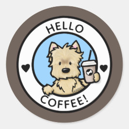 KiniArt Cairn Terrier Kaffeekleber Runder Aufkleber