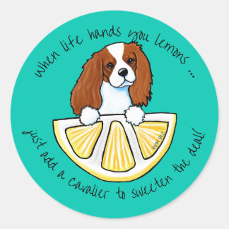 KiniArt Cavalier Life Lemons Classic Round Sticker