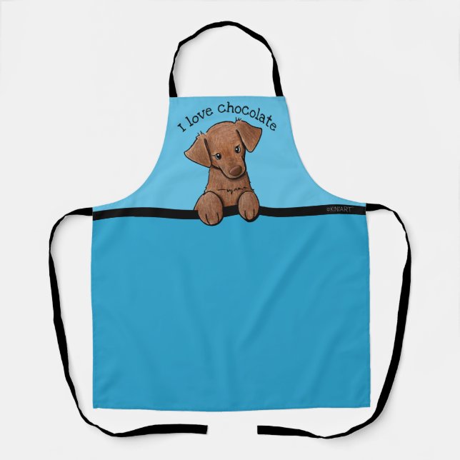KiniArt Chocolate Labrador All-over Print-Schürze Schürze (Vorderseite)