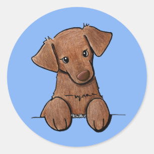 KiniArt Chocolate Labrador Runder Aufkleber