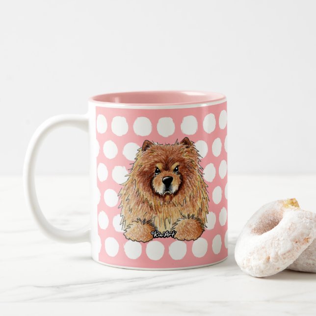 KiniArt Chow-Tasse Zweifarbige Tasse (Mit Donut)