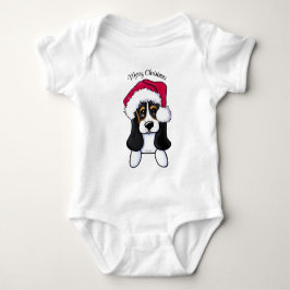 KiniArt Christmas Basset Hound Baby Strampler