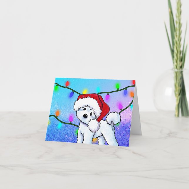 KiniArt Christmas Bichon Feiertagskarte (Vorderseite)