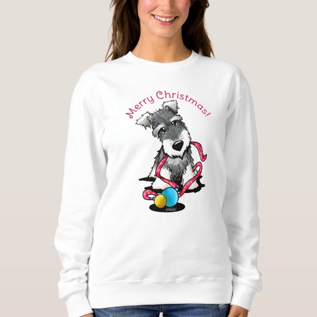 KiniArt Christmas Mini Schnauzer Sweatshirt (Vorderseite)