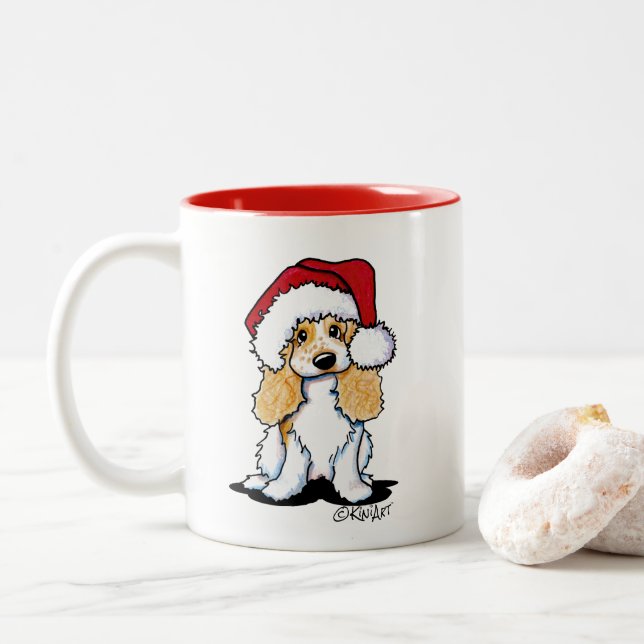 KiniArt Cocker Spaniel Christmas Mug (Avec donut)
