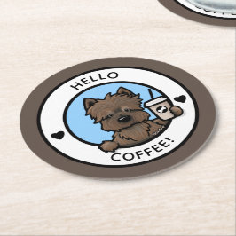 KiniArt Coffee Cairn Round Paper Untersetzer