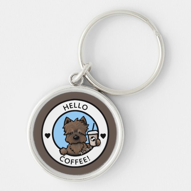 KiniArt Coffee Cairn Terrier Schlüsselanhänger (Vorne)