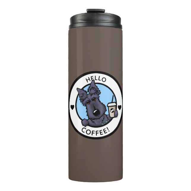 KiniArt Coffee Scottie Thermal Tumbler Thermosbecher (Vorderseite)