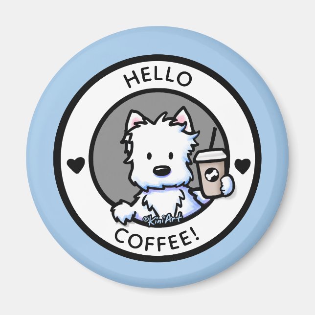 KiniArt Coffee Westie Magnet (Vorne)