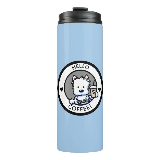 KiniArt Coffee Westie Thermosbecher (Vorderseite)