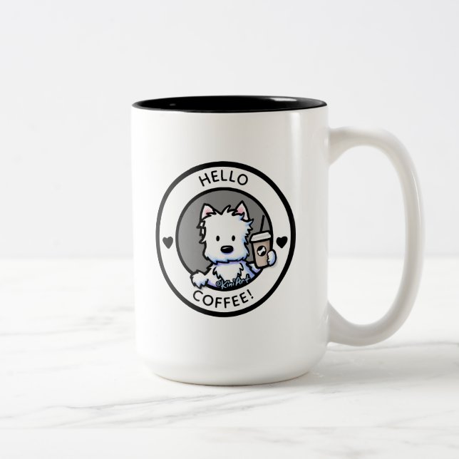 KiniArt Coffee Westie Zweifarbige Tasse (Rechts)