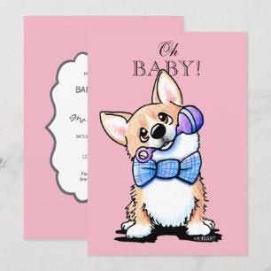 KiniArt Corgi Babydusche Einladungen
