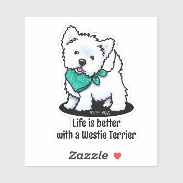 KiniArt Cutieface Westie Sticker (Blatt)