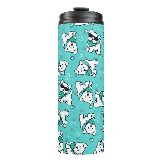 KiniArt Cutieface Westies Thermosbecher (Vorderseite)