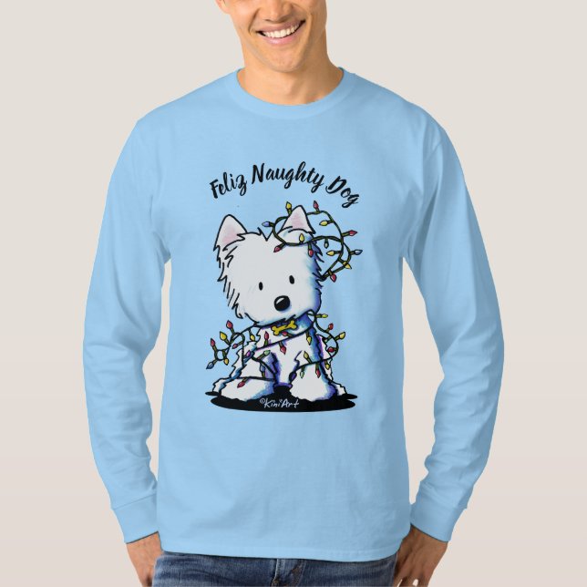 KiniArt Delighted Westie T-Shirt (Vorderseite)