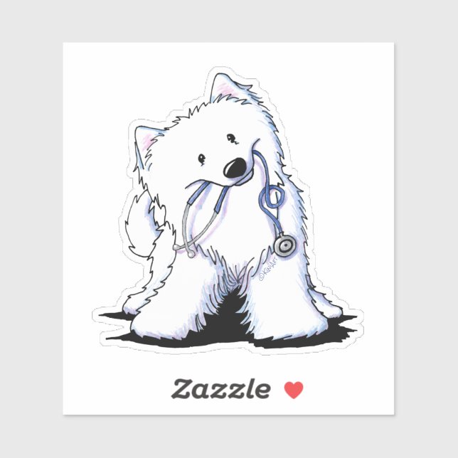 KiniArt Doctor Samoyed Aufkleber (Blatt)