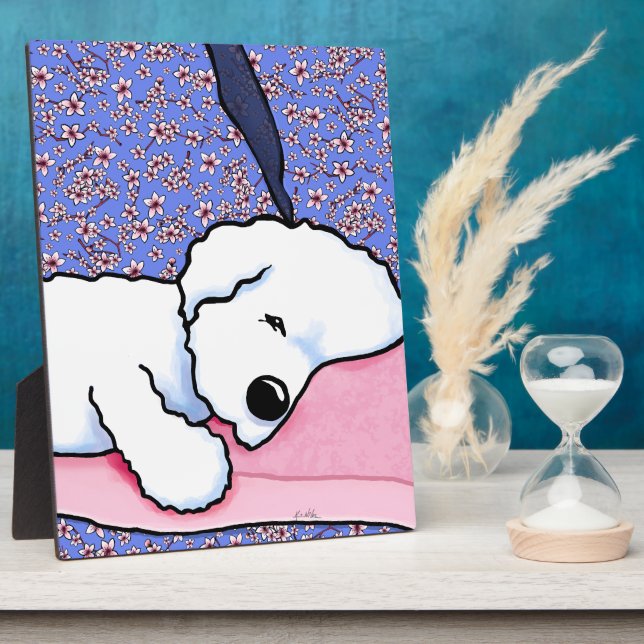 KiniArt Dog Tired Bichon Fotoplatte (Seite)