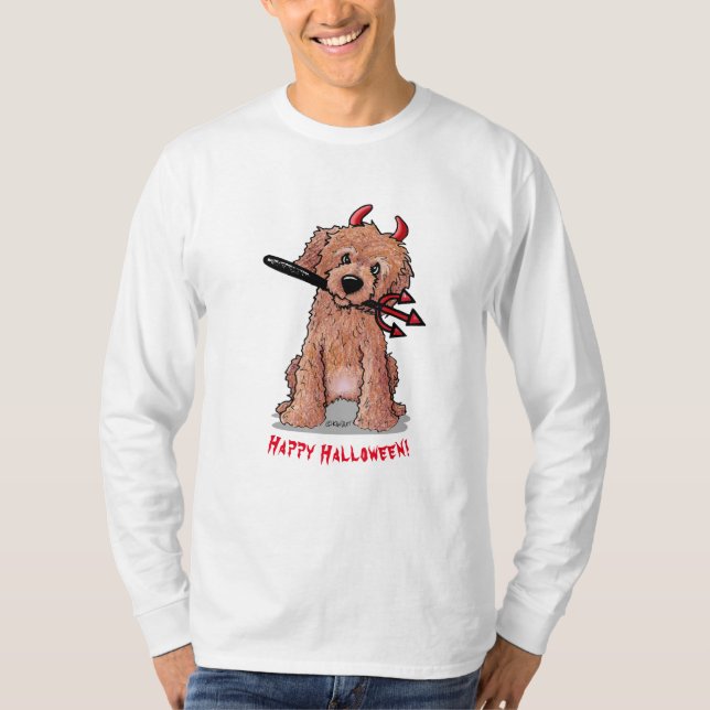 KiniArt Doodle Chien Halloween T-shirt (Devant)