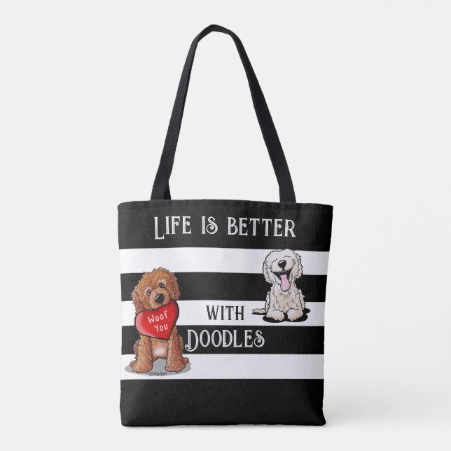 KiniArt DoodleMoji Tote Bag Tasche (Rückseite)