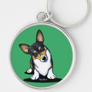 KiniArt Drei Neugierige Corgis Schlüsselanhänger