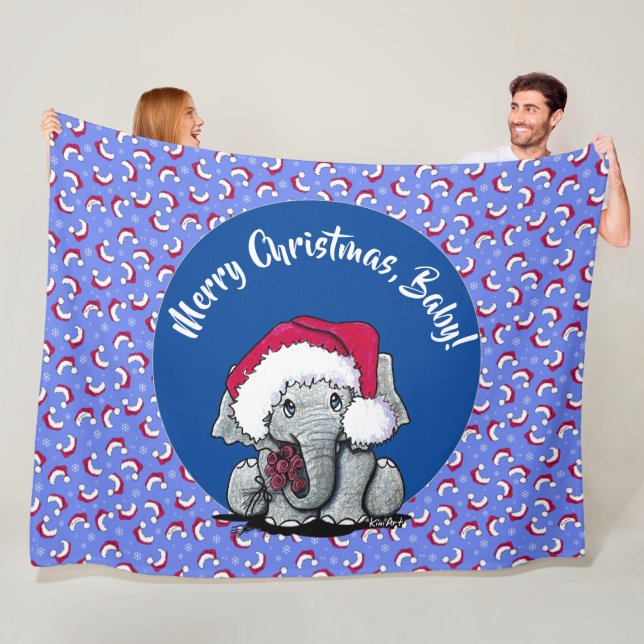 KiniArt Elephant Christmas Fleece Blanket (Beispiel)