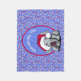 KiniArt Elephant Christmas Fleece Blanket