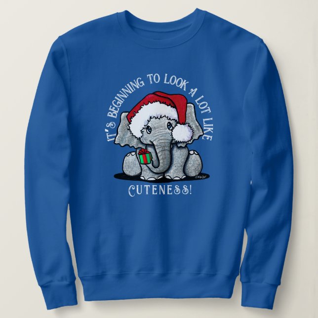 KiniArt Elephant Christmas Sweatshirt (Design vorne)