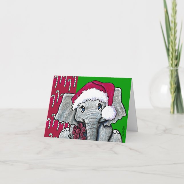 KiniArt Elephant Weihnachtskarte Feiertagskarte (Vorderseite)