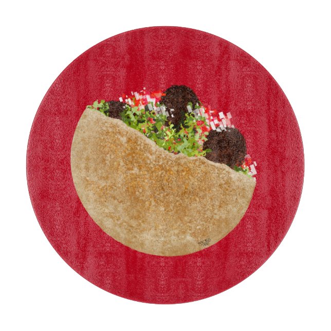 KiniArt Falafel Sandwich Schneidebrett (Vorderseite)