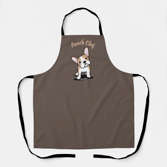 KiniArt Fawn Frenchie All-Over Imprimé tablier (Recto)