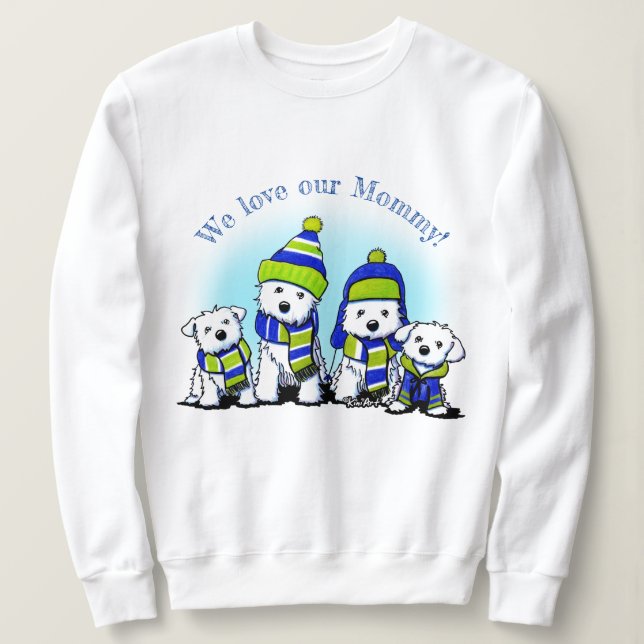 KiniArt Gemütliche Crew Hunde Sweatshirt (Design vorne)