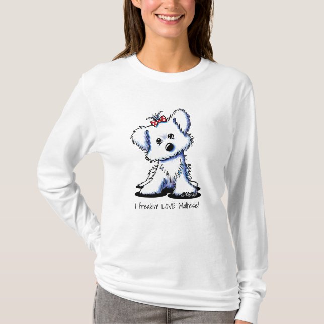 KiniArt Girlie Maltesisch T-Shirt (Vorderseite)