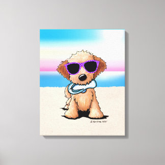 KiniArt Goldendoodle Dog Beach Leinwanddruck