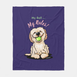 KiniArt Goldendoodle MY BALL Fleecedecke
