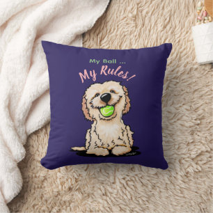 KiniArt Goldendoodle MY BALL Kissen