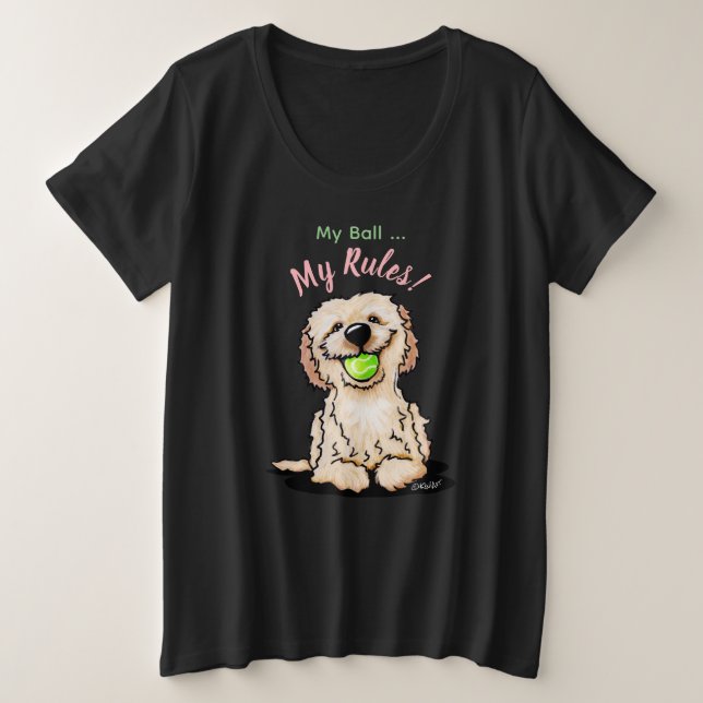 KiniArt Goldendoodle MY BALL T - Shirt (Design vorne)