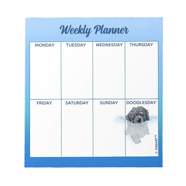 KiniArt Goldendoodle Planner Notepad Notizblock (Vorderseite)