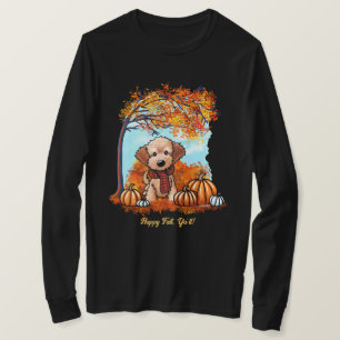 KiniArt Goldendoodle Pup Herbst T-Shirt