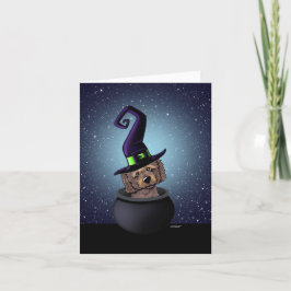KiniArt Goldendoodle Witch Halloween Karte