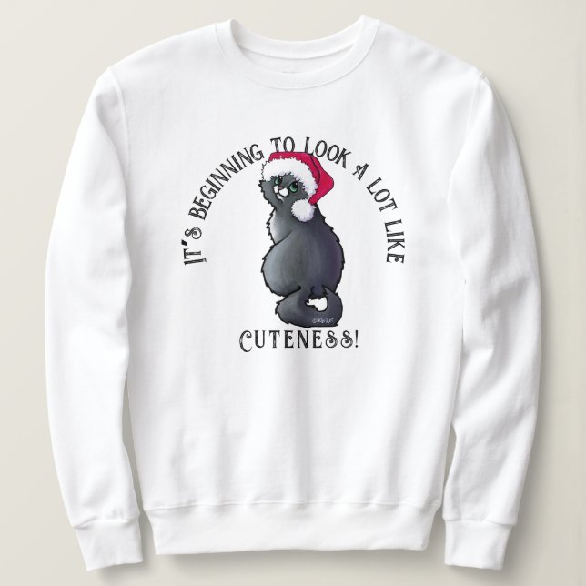 KiniArt Gray Cat Christmas Sweatshirt (Design vorne)