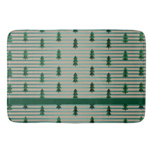 KiniArt Green Kariert Trees Badematte