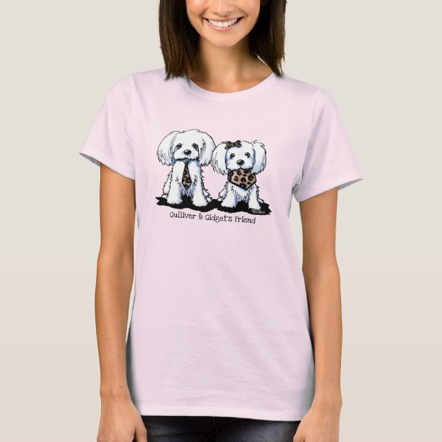 KiniArt GULLY & GIDGET Petcature Portrait T - Shir T-Shirt (Vorderseite)
