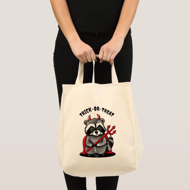 KiniArt Halloween Raccoon Tragetasche (Vorderseite (Produkt))